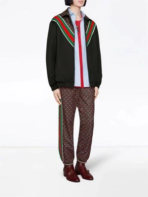 Gucci GG Polyester Star Oversized Jersey Jacket Size Small Black Made In Italy - Image 1 of 4