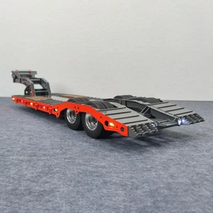 1/14 Metal 2Axles Gooseneck Low Flatbed Trailer for DIY TAMIYA RC Tractor Truck - Picture 1 of 2