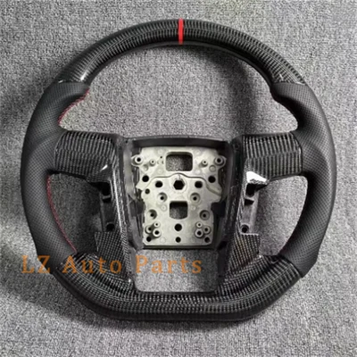 Volante tira roja cuero fibra carbono para Ford Raptor F150 2009-2014 Foto 1 de 4