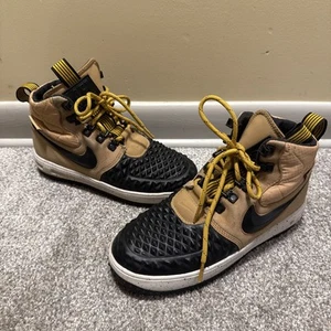Nike Lunar Force 1 DuckBoot Ale Brown Black Casual Lifestyle Shoe 5 Youth - Picture 1 of 10