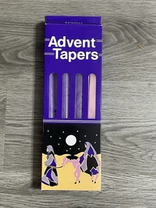 "Paquete de 4 velas cónicas de Adviento-3 velas púrpuras y 1 rosa de 10"" pulgadas" - Imagen 1 de 6