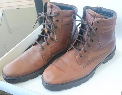 男式皮革 Kenneth Cole River Lug Zip 男式 10.5 码靴  — 第 1/4 张图片