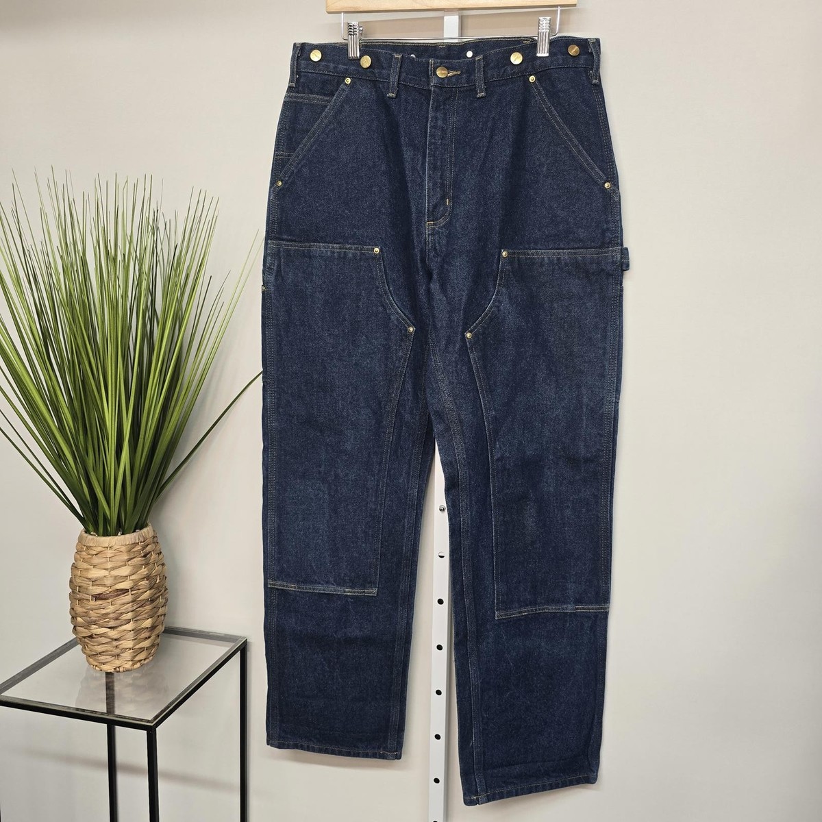Carhartt DENIM DOUBLEKNEE PANTS ゴールデンサイズ cozystorage | Sold❌ CARHARTT DOUBLE KNEE PANTS B01 BLK Tag
