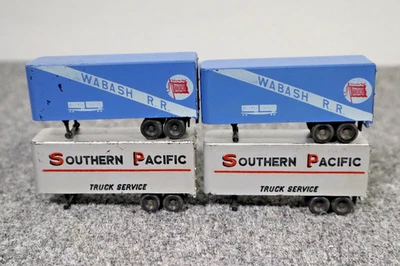 Lot 4 HO Scale Wabash R.R.  Southern Pacific Semi Trailer 1:87 Scale Model Train - Image 1 of 4