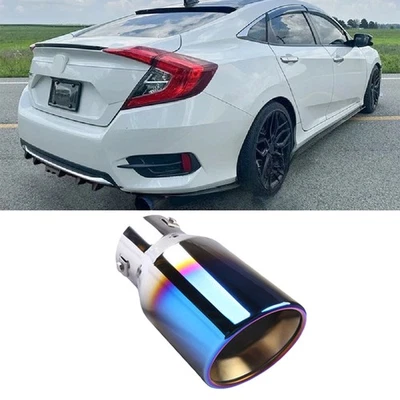Car Exhaust Pipe Rear Tip Tail Throat Muffler Stainless For Honda Accord Civic Foto 1 de 4