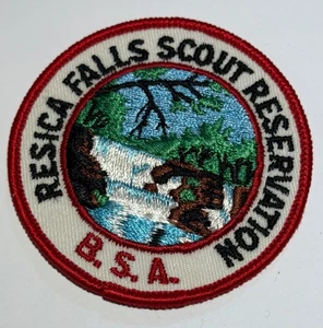 Resica Falls Reservation Pennsylvania Red   Boy Scout Camp Patch DC7 - Picture 1 of 1