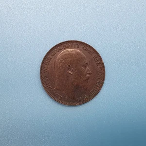 King Edward VII 1902 Milled Bronze Farthing - Picture 1 of 2