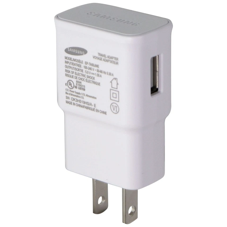 Samsung (5V/1.55A) Single USB Wall Charger / Travel Adapter - White (EP-TA50JWE) - Image 1 of 4