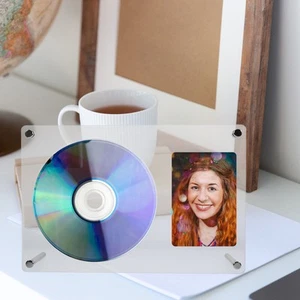 Acrylic CD Stand Rack Desktop Standing CD Stand Rack Blank Photo Holder for DIY - Picture 1 of 12