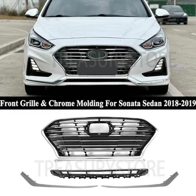  Parrilla inferior delantera y rejilla central y molduras cromadas para Sonata 2018-2019 Foto 1 de 4