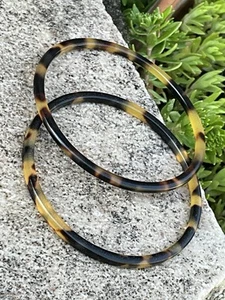 Vintage Small Faux Tortoise Shell Bangle Bracelet Jewelry Lot Of 2 - Picture 1 of 7