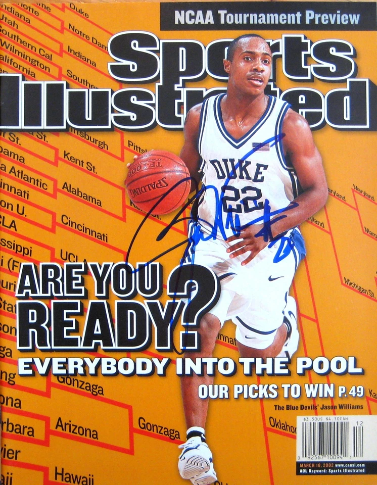 Джейсон Уильямс - Дюк - Спортивные иллюстрации с автографом - региональный выпуск 3/18/02 - Изображение 1 из 1