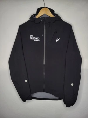 BNWT Asics Running Waterproof Windbreaker Jacket Men's Size Medium Black - Image 1 of 4