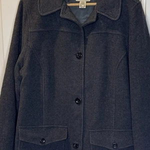 LL Bean Pea Coat Jacket Women’s Gray Wool Blend Thinsulate Size XL - Bild 1 von 6