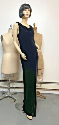 Vestido Vintage J Peterman Seda/Rayón Terciopelo Estilo Años 30 Talla 10 Busto 36-38 Foto 1 de 4