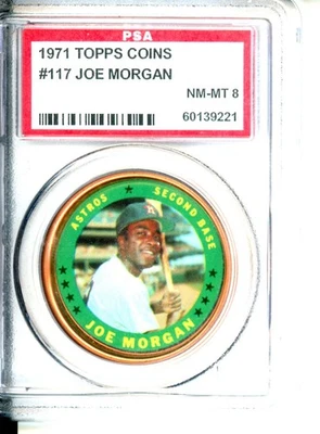 Monedas Topps 1971 #117 Joe Morgan PSA casi nuevas-como nuevas 8 Foto 1 de 2