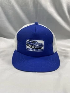 VINTAGE Mustang Pinwheel Hat | Blue/White Design | YoungAn | Trucker Hat - Picture 1 of 6