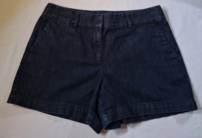 Ann Taylor Loft The Rivera Short Size 8 Navy Blue Zipper 4 Pockets 100% Cotton — 第 1/4 张图片