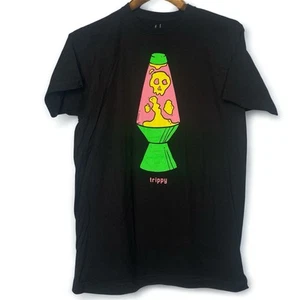 Trippy schwarzes T-Shirt Größe Medium Lavalampe Totenkopf psychedelisch - Bild 1 von 4