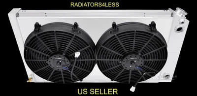 CAMPEÓN 3 FILAS CUBIERTA RADIADOR 14" VENTILADORES CHEVY DOBLE PASO 28" NÚCLEO ANCHO LS INTERCAMBIO Foto 1 de 4