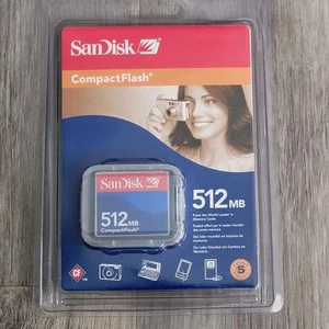 SanDisk 512MB CompactFlash Memory Card For Older CF Nikon Canon Cameras - NEW - Picture 1 of 6