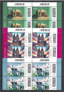 Germany 2023, 2024 Digital Brandenburg, Cologne, Palace Three MNH Block of Four - Picture 1 of 1