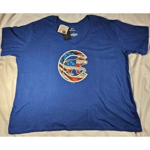 Chicago Cubs Women's V-neck T-shirt - NWT - Size 4XL - Picture 1 of 3