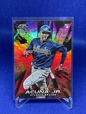 2018 Topps Fire Transcendent VIP Stamped Red Ronald Acuna Rookie #109 SP /6 RC - Image 1 of 4