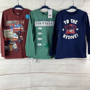 Boys Kids Tshirts Set of 3 Carter’s Short Sleeve Tops 5T XS S Dinosaurs Cars - Picture 1 of 23