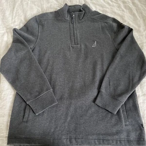 NWOT XLarge Charcoal Gray Nautica 1/4 zip Sweatshirt Pockets~Mint Condition! - Picture 1 of 11