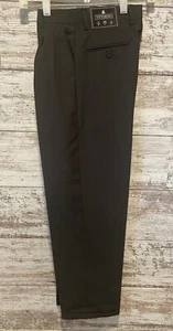 Vittorino Boys Dress Pants Size14 W27 L25 Black Pleated Cuffed Legs - Picture 1 of 8