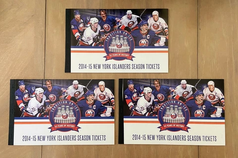 LOT of 3 - FINAL YEAR @ NASSAU NHL NEW YORK ISLANDERS 2014-15 FULL TICKET BOOKS Cover