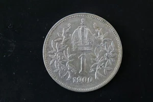 1 Corona Münze 1900 Österreich Franz Joseph I Profil Second-Hand Silber 835er - Picture 1 of 7