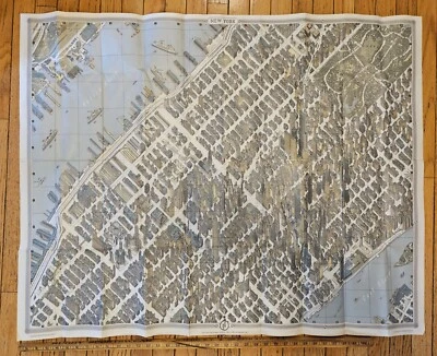 RARE Vintage Original 1963 Pictorial Map of New York City Hermann Bollman 33x43" - Image 1 of 4