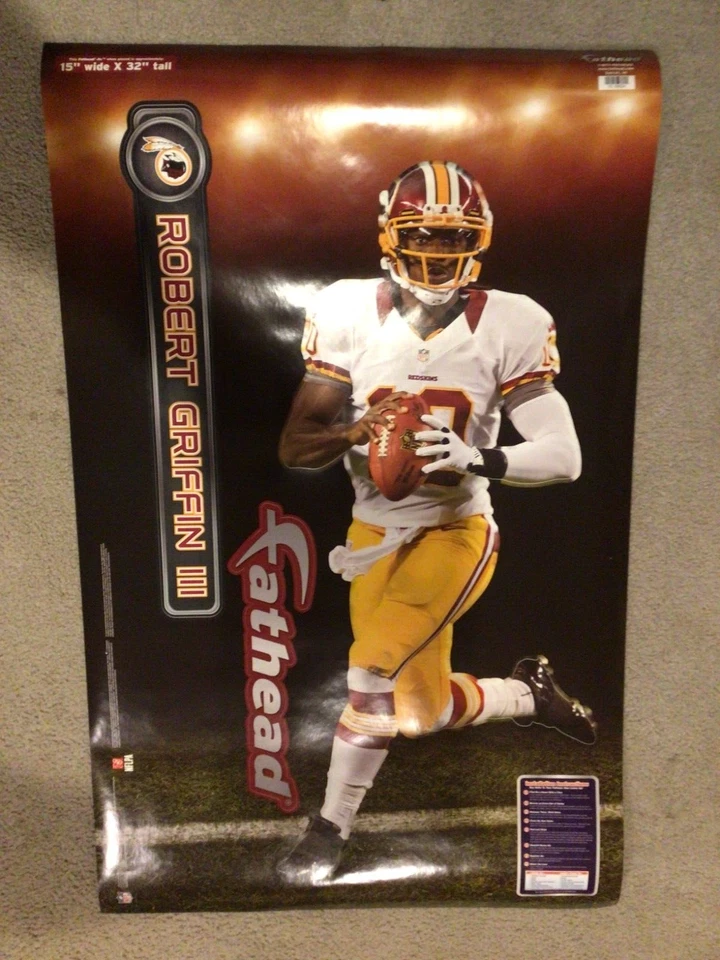Robert Griffin III Redskins 15" x 32" Fathead JR Junior gráficos de pared extras Foto 1 de 1