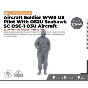 1/144 Aircraft Soldier Segunda Guerra Mundial Piloto de EE. UU. PARA OS2U Seahawk SC OSC-1 O3U Avión - Imagen 1 de 3