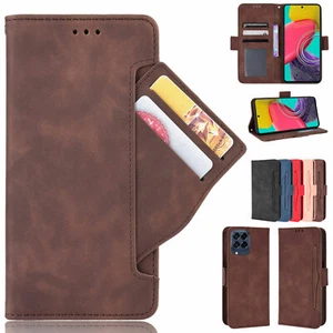 For Samsung Galaxy M33 Case Card Slots Wallet Leather Stand Flip Cover - Picture 1 of 17
