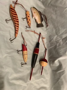 6 Fishing Lovers Ornaments All New, No Tags 4”-12” - Picture 1 of 8