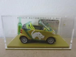 BUSCH L.E. SMART CABRIO COLD PUSSY GREEN - model is PLASTIC - HO or 1:87 scale - Picture 1 of 4
