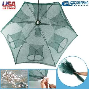 Fishing Trap Net Portable Fishing Bait Trap Shrimp Minnow Crab Net Automatic Net - Picture 1 of 11