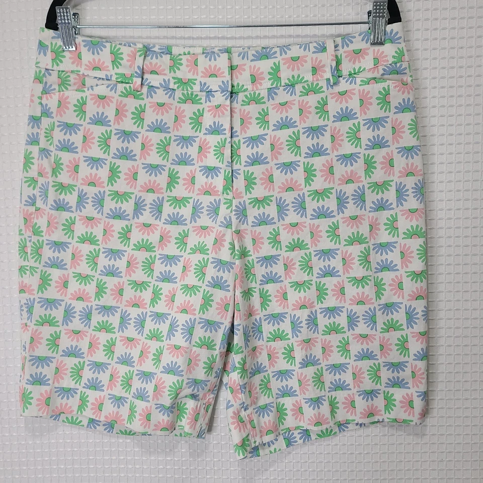 Talbots Perfect Short Womens 12P Colorful Floral Boho Cottage Chino Shorts - Image 1 of 4