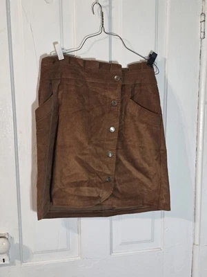 ¡Nuevo! Falda tipo pana Naf Naf 100 % algodón francesa talla 42/ EE. UU. 10 5 botones  Foto 1 de 4