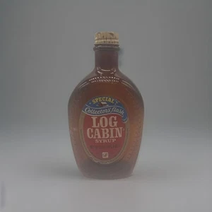 Vintage Log Cabin Syrup Bottle Embossed With Indian Head Collectors Flask Empty - Picture 1 of 12
