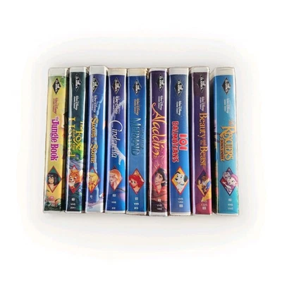 Vintage Disney Black Diamond Edition 80's 90's VHS Collection Lot of 9 Tapes - Image 1 of 4