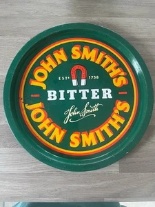 Vintage John Smiths Bitter Metal Tray Beer Drinks Tray Man Cave - Picture 1 of 4