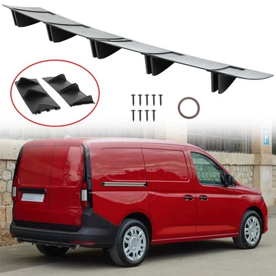 Rear Bumper Diffuser Lip 10 Fins Spoiler Splitter Black For Ford Transit Connect - Image 1 of 4