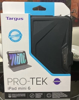 New Targus Pro-Tek For IPad Mini 6 Case Black THZ911US Antimicrobial Protection - Image 1 of 4
