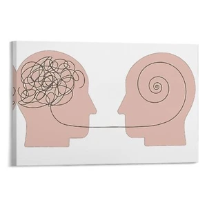 Talking Helps Mental Health Canvas Poster Framed Landscaping Home Decor - Picture 1 of 13