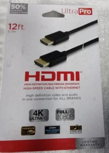 CABLE HDMI JASCO GE 12 ft CABLE DE ALTA VELOCIDAD CON ETHERNET ALTA DEFINICIÓN - Imagen 1 de 4