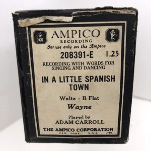 Rollo de piano In A Little Spanish Town 208391-E Ampico Waltz Wayne Adam Carroll - Imagen 1 de 13